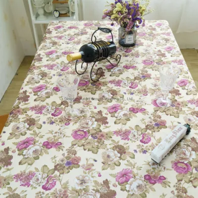 Tissu Textile à la maison, tissu imprimé de fleurs violettes, nappe Jacquard pour Banquet et mariage